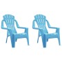 Sillas de jardín niños 2 uds aspecto madera PP azul 37x34x44 cm de vidaXL, Sillas de jardín - Ref: Foro24-364739, Precio: 63,...