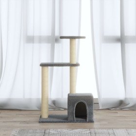 Rascador para gatos con postes de sisal gris claro 71 cm en Mobiliario para gatos | Comprar online en Foru.es
