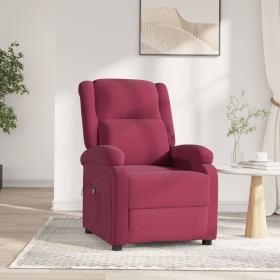 Sillón reclinable eléctrico de terciopelo rojo tinto en Sillones | Comprar online en Foru.es