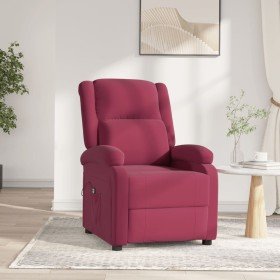 Sillón reclinable eléctrico de terciopelo rojo tinto en Sillones | Comprar online en Foru.es