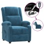 Sillón reclinable eléctrico terciopelo azul en Sillones | Comprar online en Foru.es