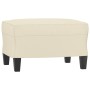 Sillón con taburete cuero sintético color crema 60 cm en Sofás | Comprar online en Foru.es
