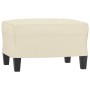 Sillón con taburete cuero sintético color crema 60 cm en Sofás | Comprar online en Foru.es