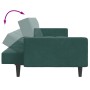 Sofá cama de 2 plazas con taburete terciopelo verde oscuro en Sofás | Comprar online en Foru.es