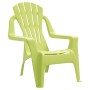Sillas de jardín niños 2 uds aspecto madera PP verde 37x34x44cm de vidaXL, Sillas de jardín - Ref: Foro24-364740, Precio: 67,...