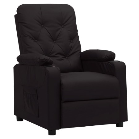 Sillón reclinable de cuero sintético negro en Sillones | Comprar online en Foru.es
