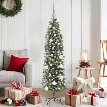 Árbol Navideño Artificial Delgado con 150 LED Verde y 150 cm en Decoración Festiva y Estacional | Comprar online en Foru.es
