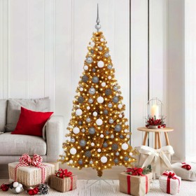 Árbol de Navidad con 300 LED con soporte Dorado 180 cm PET en Decoración Festiva y Estacional | Comprar online en Foru.es