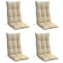 Cojines de silla con respaldo alto 4 uds tela Oxford beige en Decoración | Comprar online en Foru.es