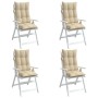 Cojines de silla con respaldo alto 4 uds tela Oxford beige en Decoración | Comprar online en Foru.es