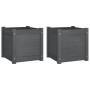 Jardineras 2 uds madera maciza de pino gris 40x40x40 cm en Macetas y jardineras | Comprar online en Foru.es