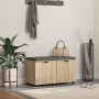 Banco de entrada con cojín Roble Sonoma 80 x 38 x 46 cm en Bancos para recibidores y almacenamiento | Comprar online en Foru.es