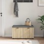 Banco de entrada con cojín Roble Sonoma 80 x 38 x 46 cm en Bancos para recibidores y almacenamiento | Comprar online en Foru.es