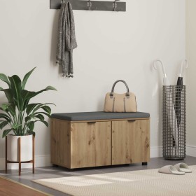 Banco de entrada con cojín Roble artesanal 80 x 38 x 46 cm en Bancos para recibidores y almacenamiento | Comprar online en Foru.