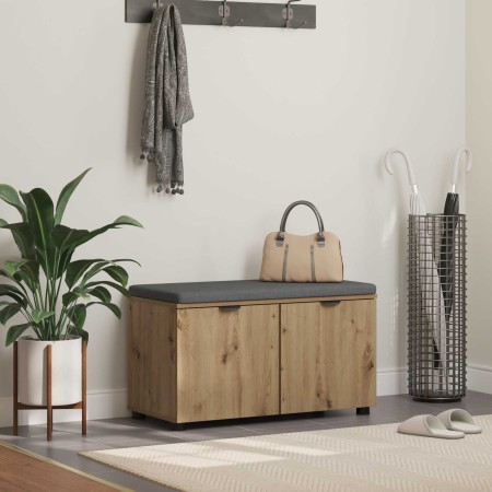 Banco de entrada con cojín Roble artesanal 80 x 38 x 46 cm en Bancos para recibidores y almacenamiento | Comprar online en Foru.