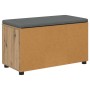 Banco de entrada con cojín Roble artesanal 80 x 38 x 46 cm en Bancos para recibidores y almacenamiento | Comprar online en Foru.
