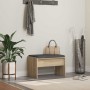 Banco de entrada con cojín Roble Sonoma 60 x 38 x 46 cm en Bancos para recibidores y almacenamiento | Comprar online en Foru.es