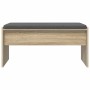 Banco de entrada con cojín Roble Sonoma 80 x 38 x 46 cm en Bancos para recibidores y almacenamiento | Comprar online en Foru.es