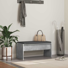 Banco de entrada con cojín Gris Concreto 80 x 38 x 46 cm en Bancos para recibidores y almacenamiento | Comprar online en Foru.es