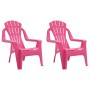 Sillas de jardín niños 2 uds aspecto madera PP rosa 37x34x44 cm de vidaXL, Sillas de jardín - Ref: Foro24-364741, Precio: 63,...