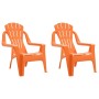 Sillas jardín niños 2 uds aspecto madera PP naranja 37x34x44 cm de vidaXL, Sillas de jardín - Ref: Foro24-364742, Precio: 56,...