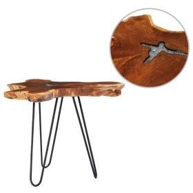 Mesa de centro de madera maciza de teca y polirresina 70x45 cm de vidaXL, Mesas de centro - Ref: Foro24-281651, Precio: 119,4...