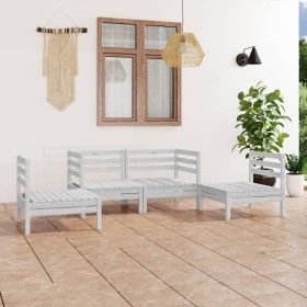 Juego de muebles de jardín 4 piezas madera maciza pino blanco en Conjuntos de jardín | Comprar online en Foru.es
