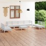 Juego de muebles de jardín 9 piezas madera maciza pino blanco en Conjuntos de jardín | Comprar online en Foru.es
