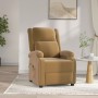 Sillón reclinable eléctrico de terciopelo marrón en Sillones | Comprar online en Foru.es