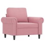 Sillón con taburete terciopelo rosa 60 cm en Sofás | Comprar online en Foru.es