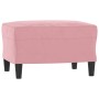Sillón con taburete terciopelo rosa 60 cm en Sofás | Comprar online en Foru.es