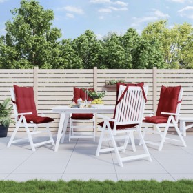 Cojines de silla con respaldo alto 4 uds tela Oxford rojo tinto en Decoración | Comprar online en Foru.es