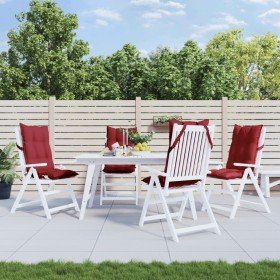 Cojines de silla con respaldo alto 4 uds tela Oxford rojo tinto en Decoración | Comprar online en Foru.es