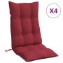 Cojines de silla con respaldo alto 4 uds tela Oxford rojo tinto en Decoración | Comprar online en Foru.es