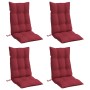 Cojines de silla con respaldo alto 4 uds tela Oxford rojo tinto en Decoración | Comprar online en Foru.es