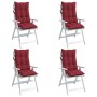 Cojines de silla con respaldo alto 4 uds tela Oxford rojo tinto en Decoración | Comprar online en Foru.es