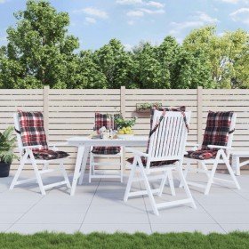 Cojines para silla respaldo alto 4 uds tela Oxford cuadros rojo en Decoración | Comprar online en Foru.es