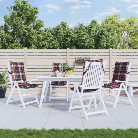 Cojines para silla respaldo alto 4 uds tela Oxford cuadros rojo en Decoración | Comprar online en Foru.es