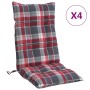 Cojines para silla respaldo alto 4 uds tela Oxford cuadros rojo en Decoración | Comprar online en Foru.es