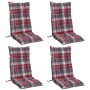 Cojines para silla respaldo alto 4 uds tela Oxford cuadros rojo en Decoración | Comprar online en Foru.es