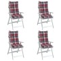 Cojines para silla respaldo alto 4 uds tela Oxford cuadros rojo en Decoración | Comprar online en Foru.es