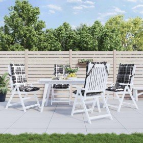 Cojines para silla respaldo alto 4 uds tela Oxford cuadros gris en Decoración | Comprar online en Foru.es