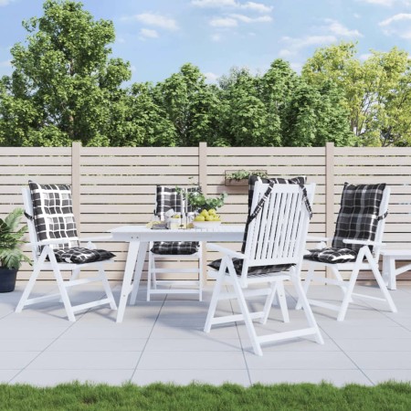 Cojines para silla respaldo alto 4 uds tela Oxford cuadros gris en Decoración | Comprar online en Foru.es