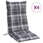 Cojines para silla respaldo alto 4 uds tela Oxford cuadros gris en Decoración | Comprar online en Foru.es