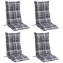 Cojines para silla respaldo alto 4 uds tela Oxford cuadros gris en Decoración | Comprar online en Foru.es