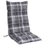 Cojines para silla respaldo alto 4 uds tela Oxford cuadros gris en Decoración | Comprar online en Foru.es