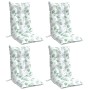 Cojines silla respaldo alto 4 uds tela Oxford estampado hojas en Decoración | Comprar online en Foru.es