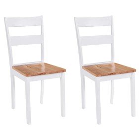 Sillas de comedor 2 unidades madera maciza de caucho blanco en Sillas de comedor | Comprar online en Foru.es