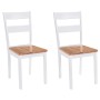 Sillas de comedor 2 unidades madera maciza de caucho blanco en Sillas de comedor | Comprar online en Foru.es