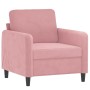 Sillón con taburete terciopelo rosa 60 cm en Sofás | Comprar online en Foru.es